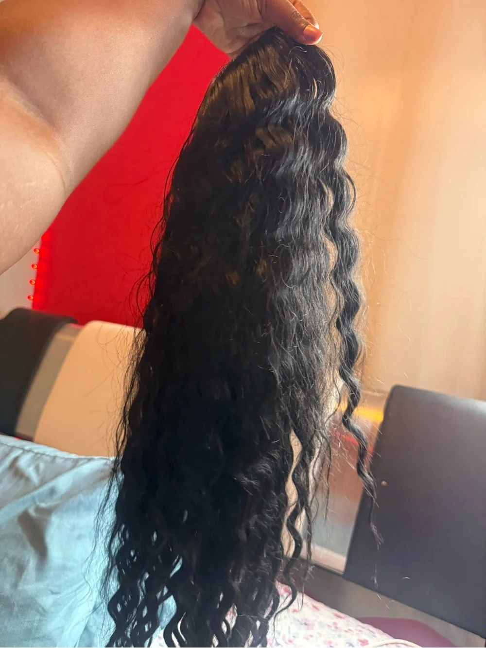 Long Black Wavy Curly Wig with Black